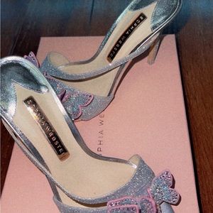 Sophia webster glitter butterfly heels